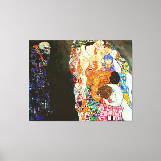 Gustav Klimt's schilderij 'Death and Life'. Canvas Afdruk (Voorkant)