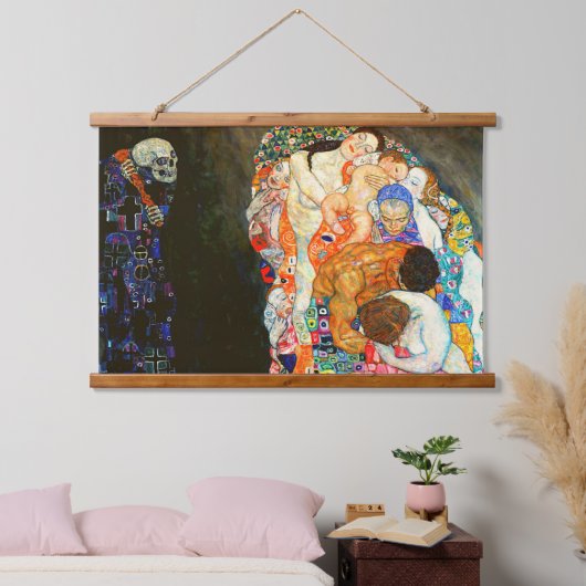 Gustav Klimt's schilderij 'Death and Life'. Hangend Wandkleed (Slaapkamer)