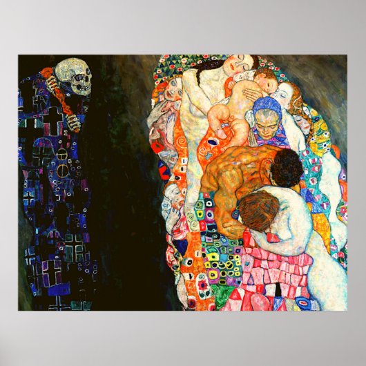 Gustav Klimt's schilderij 'Death and Life'. Poster (Voorkant)