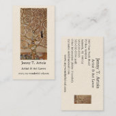 Gustav Klimt's schilderij "The Tree of Life" (1909 Visitekaartje (Voorkant / Achterkant)