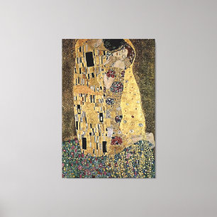 Gustav Klimt's The Kiss (circa 1908) Canvas Afdruk