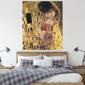 Gustav Klimt's The Kiss Detail (circa 1908) Canvas Afdruk (Insitu (Slaapkamer))
