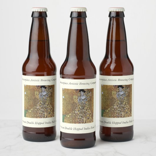 Gustav Klimt's The Lady in Gold, Adele Bloch-Bauer Bier Etiket (Flessen)