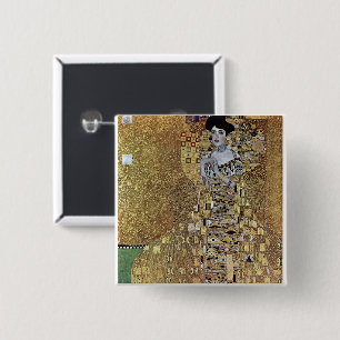 Gustav Klimt's The Lady in Gold, Adele Bloch-Bauer Vierkante Button 5,1 Cm