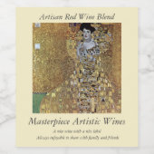 Gustav Klimt's The Lady in Gold, Adele Bloch-Bauer Wijn Etiket (Enkel label)