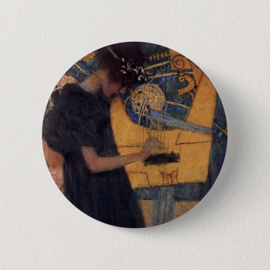 Gustav Kllimt Harp Music Button (Voorkant)