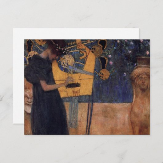 Gustav Kllimt Harp Music Postcard Briefkaart (Voorkant / Achterkant)
