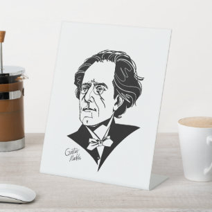 Gustav Mahler Reclamebord Met Voetstuk