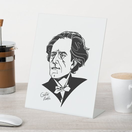 Gustav Mahler Reclamebord Met Voetstuk (Insitu)