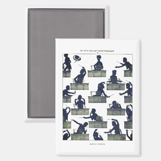 Gustav Mahler Silhouette by Otto Böhler Magneet (Voorkant / Achterkant)