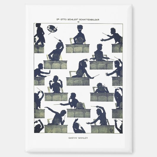 Gustav Mahler Silhouette by Otto Böhler Magneet (Voorkant)