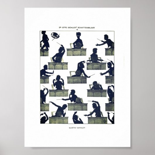 Gustav Mahler Silhouette by Otto Böhler Poster (Voorkant)
