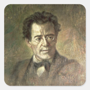 Gustav Mahler Vierkante Sticker