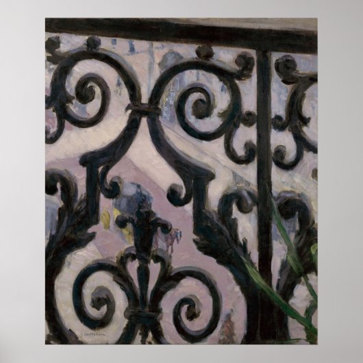 Gustave Cailebotte | Uitzicht uit een balkon Poster (Voorkant)
