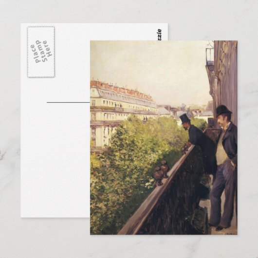 Gustave Caillebotte:A Balcony, Boulevard Haussmann Briefkaart (Voorkant / Achterkant)