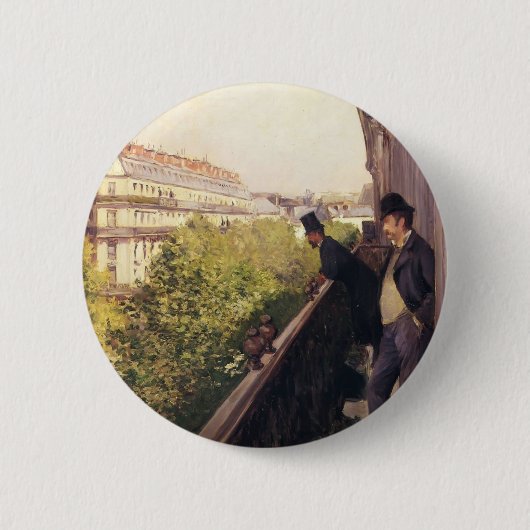 Gustave Caillebotte:A Balcony, Boulevard Haussmann Ronde Button 5,7 Cm (Voorkant)