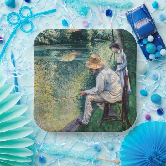 Gustave Caillebotte - Angling Papieren Bordje (Feest)