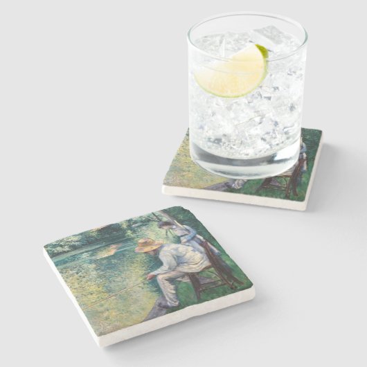 Gustave Caillebotte - Angling Stenen Onderzetter (Zijkant)