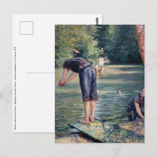 Gustave Caillebotte - Badenden, oever van de Yerre Briefkaart