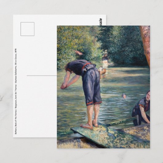 Gustave Caillebotte - Badenden, oever van de Yerre Briefkaart (Voorkant / Achterkant)