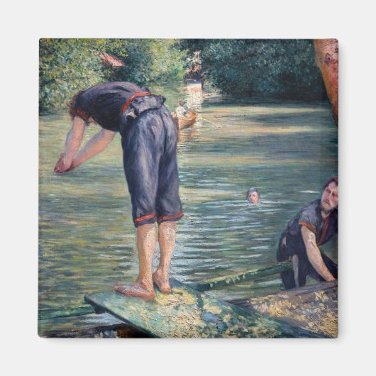 Gustave Caillebotte - Bathers, Bank of the Yerres Magneet (Voorkant)