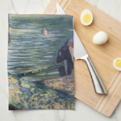 Gustave Caillebotte - Bathers, Bank of the Yerres Theedoek (Quarter Fold)