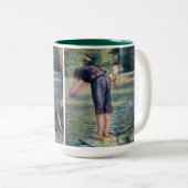 Gustave Caillebotte - Bathers, Bank of the Yerres Tweekleurige Koffiemok (Voorkant rechts)