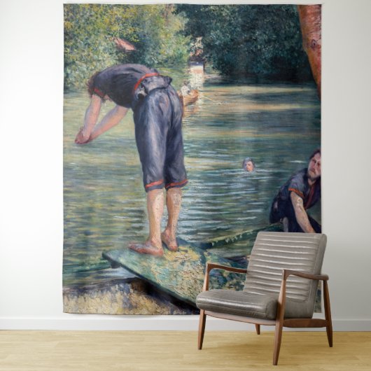 Gustave Caillebotte - Bathers, Bank of the Yerres Wandkleed (In situ)