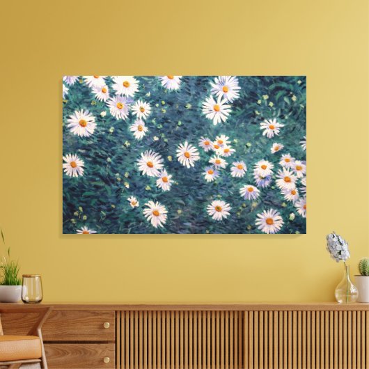 Gustave Caillebotte - Bed of Daisies, Detail Canvas Afdruk (Insitu (Woonkamer))