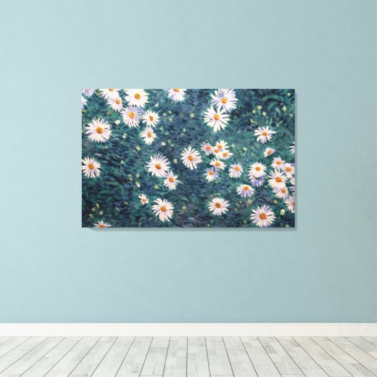 Gustave Caillebotte - Bed of Daisies, Detail Canvas Afdruk (Insitu (Houten vloer))