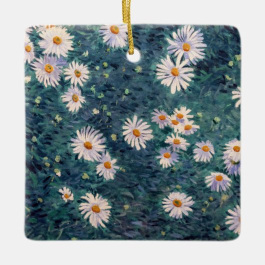 Gustave Caillebotte - Bed of Daisies, Detail Keramisch Ornament (Voorkant)