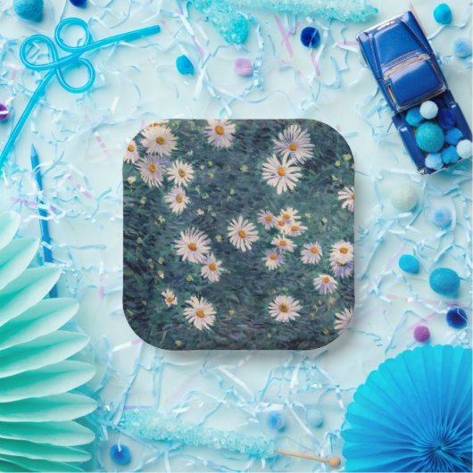 Gustave Caillebotte - Bed of Daisies, Detail Papieren Bordje (Feest)