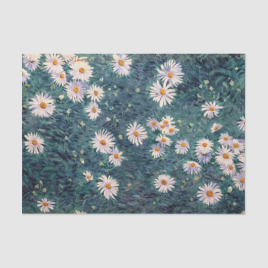 Gustave Caillebotte - Bed of Daisies, Detail Tissuepapier (Voorkant)