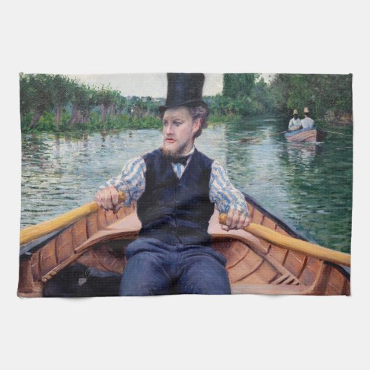 Gustave Caillebotte - Bootpartij Theedoek (Horizontaal)