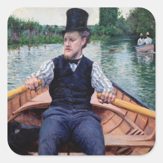 Gustave Caillebotte - Bootpartij Vierkante Sticker (Voorkant)