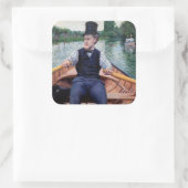 Gustave Caillebotte - Bootpartij Vierkante Sticker (Tas)