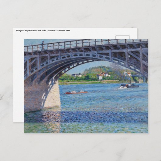 Gustave Caillebotte - Brug in Argenteuil en Seine Briefkaart (Voorkant / Achterkant)