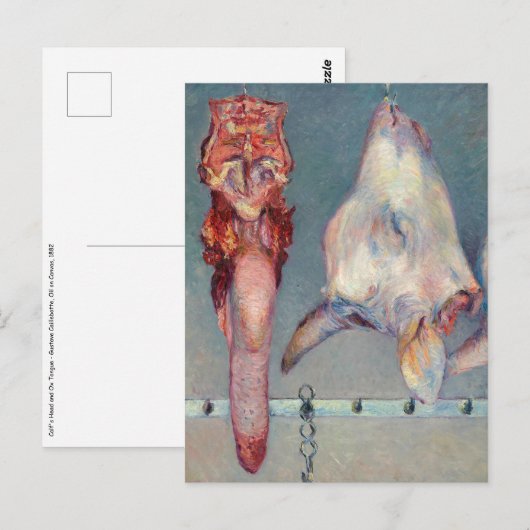Gustave Caillebotte - Calf's Head en Ox Tongue Briefkaart (Voorkant / Achterkant)