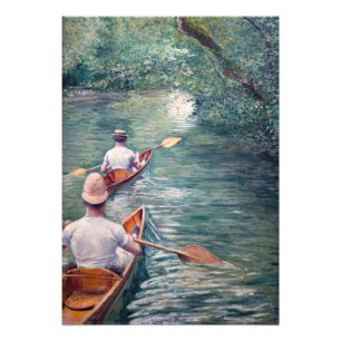 Gustave Caillebotte - Canoes on the Yerres Foto Afdruk