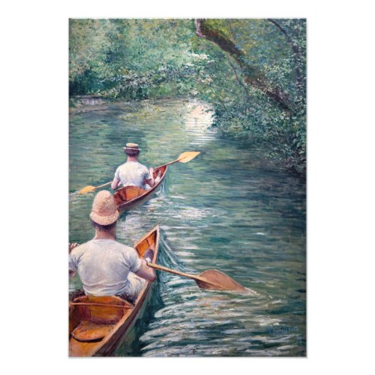Gustave Caillebotte - Canoes on the Yerres Foto Afdruk (Voorkant)