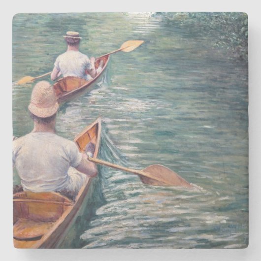 Gustave Caillebotte - Canoes on the Yerres Stenen Onderzetter (Voorkant)