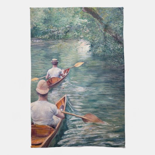 Gustave Caillebotte - Canoes on the Yerres Theedoek (Verticaal)