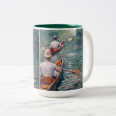 Gustave Caillebotte - Canoes on the Yerres Tweekleurige Koffiemok (Voorkant rechts)