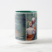 Gustave Caillebotte - Canoes on the Yerres Tweekleurige Koffiemok (Center)