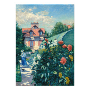 Gustave Caillebotte - Dahlias, Garden Foto Afdruk