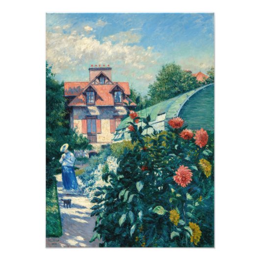Gustave Caillebotte - Dahlias, Garden Foto Afdruk (Voorkant)