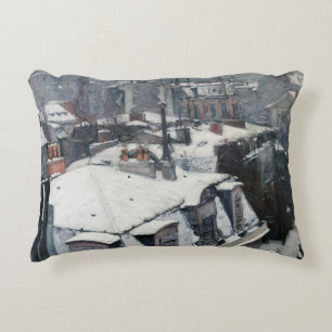 Gustave Caillebotte - Daken in de Sneeuw Accent Kussen