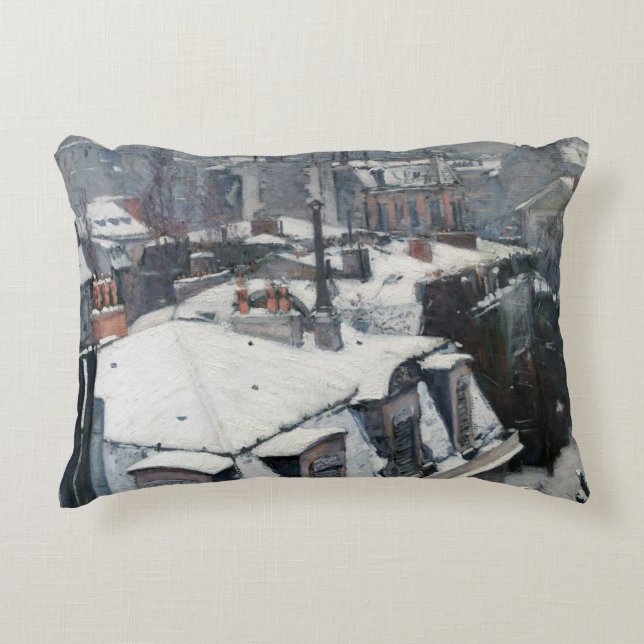 Gustave Caillebotte - Daken in de Sneeuw Accent Kussen (Voorkant)