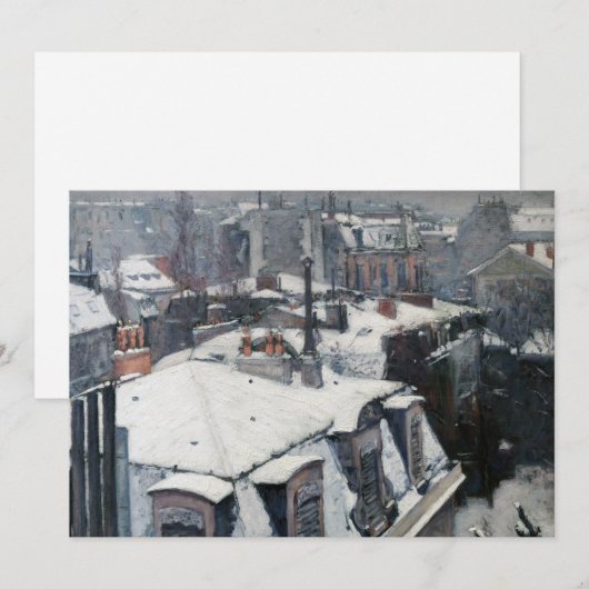 Gustave Caillebotte - Daken in de sneeuw Bedankkaart (Voorkant / Achterkant)