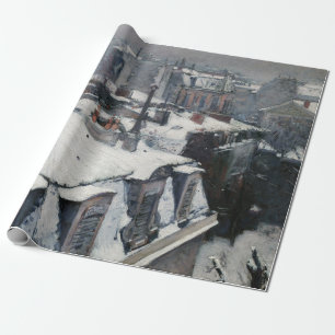 Gustave Caillebotte - Daken in de Sneeuw Cadeaupapier